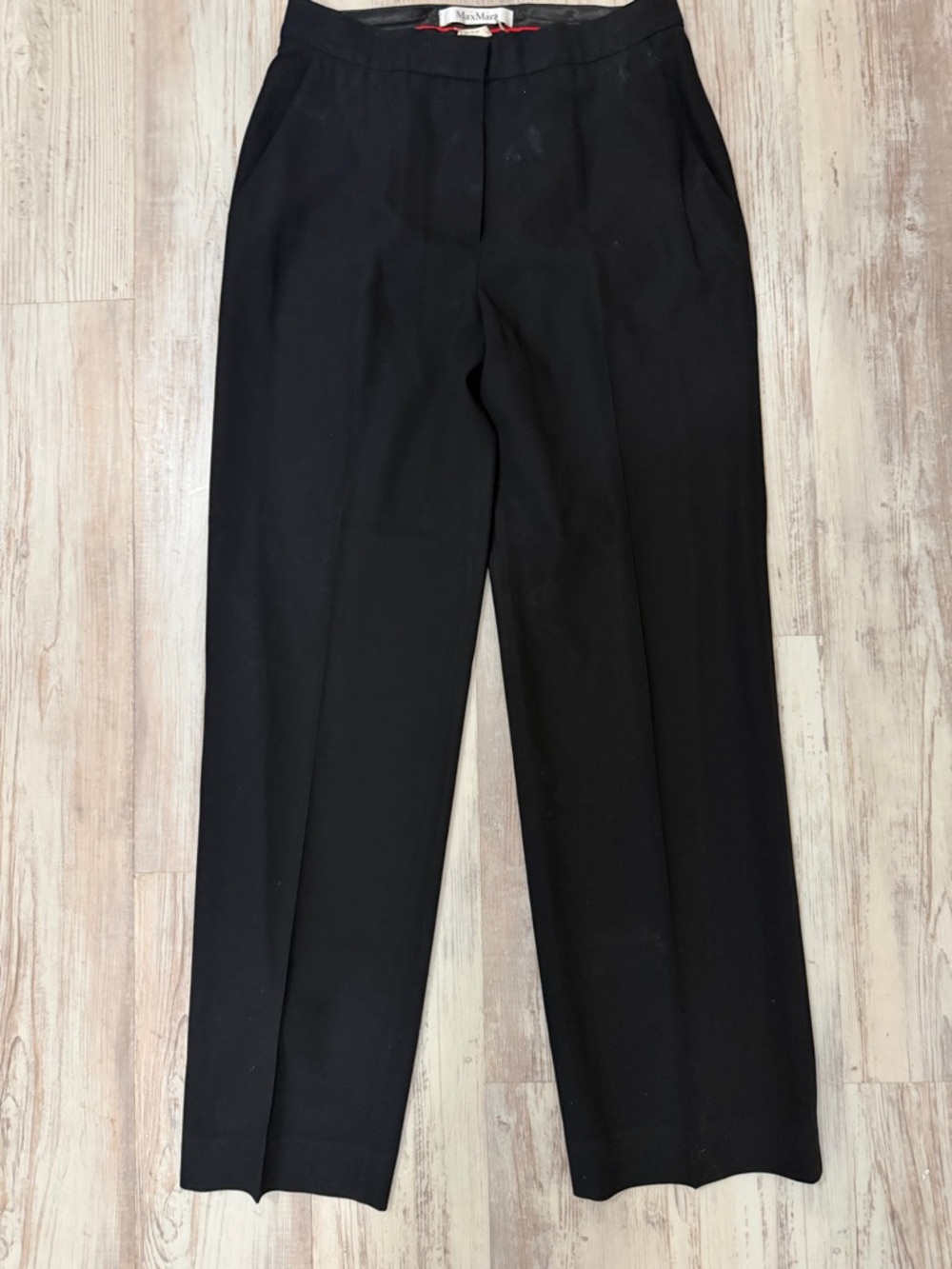 Max Mara Pants Womens 8 Black Dress Trousers 100% Virgin Wool made In Italy
